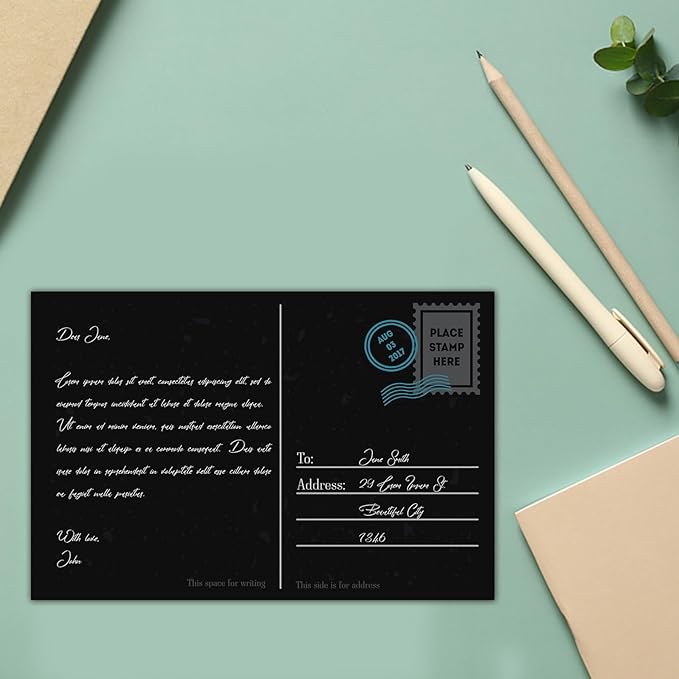 100 Pack Black Blank Index Cards 4x6 Card Stock Paper, Goefun 80lb Heavyweight Cardstock Unlined Notecards for Postcards, Photo Paper, Recipe-DeskLoop Office