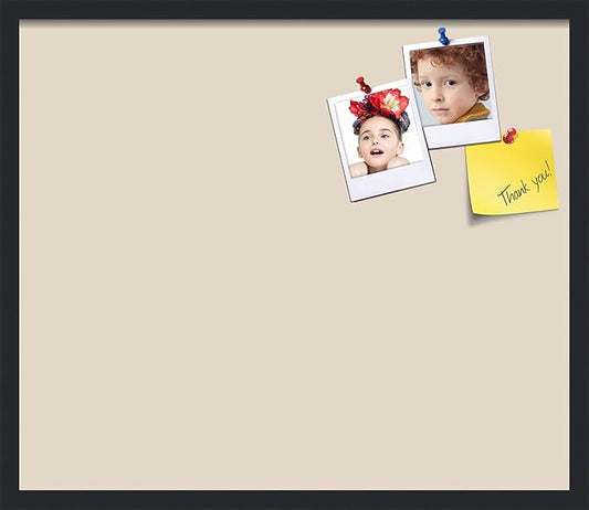 PinPix 28x24 Inch Cork Bulletin Board. This Decorative Framed Pin Board Comes with Desert Pastel Design and a Satin Black Frame. Ideal for Home Office Decor or Message Board (PinPix-1815)-DeskLoop Office