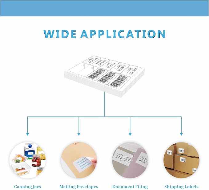Premium 10 UP 2" x 4" Shipping Labels, 1000 Mailing Labels for Envelopes, Laser/Ink Jet Printer Compatible, White Paper Printable Stickers-DeskLoop Office