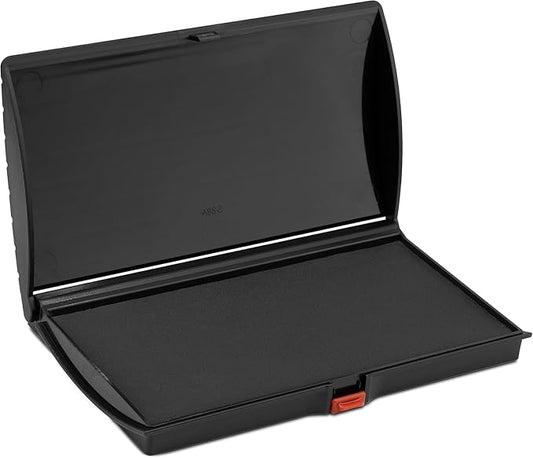 Large Premium Black Ink Stamp Pad - 3" by 6" - Quality Felt Pad - Case with Closing snap-DeskLoop Office