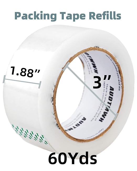 Packing Tape Refills, Clear Packaging Tape Heavy Duty Designed for Moving, Shipping and Packing, Mailing,1.88" x 60 yds, 4 Rolls-DeskLoop Office