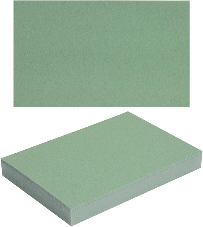 50 Sheets Blank Cardstock Paper 250 GSM Thick Heavy Cards Stock for DIY Art Projects, Card Making, Postcards, Greeting Cards, Birthday Party, Wedding Invitation (Sage-Green, 3x5 inches)-DeskLoop Office