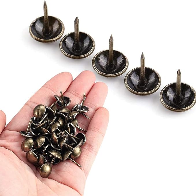 500Pcs Upholstery Tacks, BetterJonny Decorative Furniture Nails Pins 17X11MM Bronze Metal Thumb Tacks for Upholstered Furniture Cork Board, Home Decor-DeskLoop Office