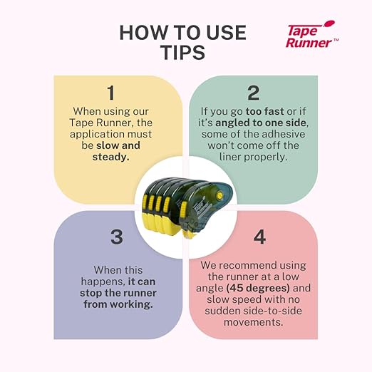 Tape Runner - Double Sided Adhesive with Dispenser Roller Included - Acid Free, Sticky, Clear & Transparent - Ideal for Scrapbooking, Crafts & More - Boomerang (417 inches per Cartridge), 20 Cartridge-DeskLoop Office
