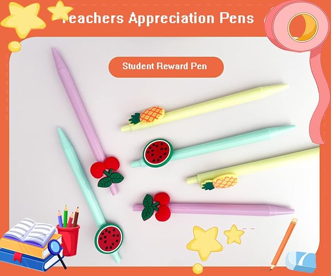 74 Set Student Gift Set 6 in 1 Multicoloured Ballpoint Pen Thank You Card Batch Keychain Inspirational Stickers Teacher Gifts for Classroom Birthday Party Supplies-DeskLoop Office