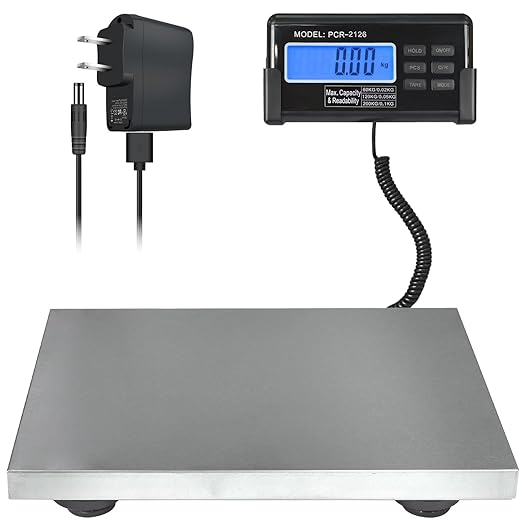 Large 440lbs Shipping Scale, 15"X 12" Platform Heavy Duty Stainless Steel Platform for Postal Industrial Floor Business Office Home Warehouse Package Luggage-DeskLoop Office