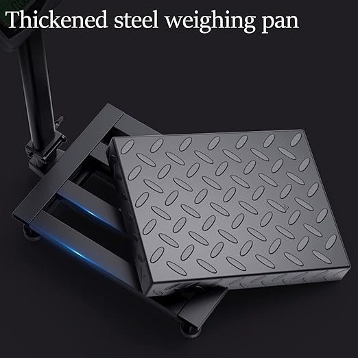 660LBS Industrial Platform Scale Weight Computing Digital Scale Floor Platform Scale with Removable Guardrail Perfect for Postal Luggage Shipping Mailing Weighing LB/KG-DeskLoop Office