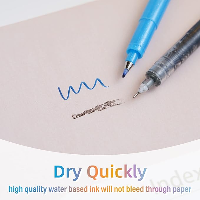 Felt Tip Pens, 15pcs Calligraphy pen Assorted Colors Sign Brush Pen Art Brush Marker Water Based Journaling Pen Set for Beginners Beginner Adult Lettering, Calligraphy (15pcs)-DeskLoop Office