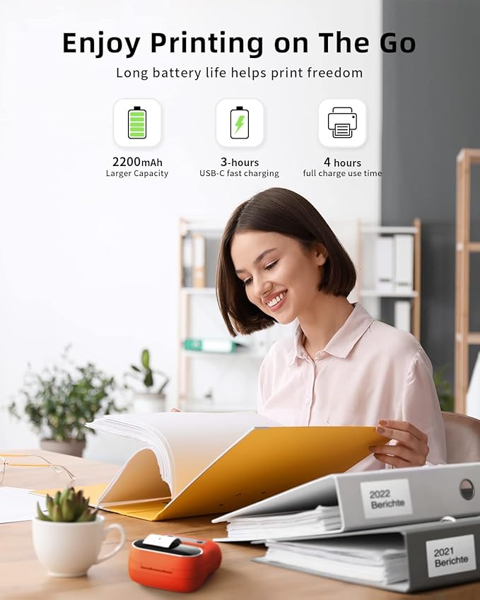 Phomemo M220 Label Maker, New Flagship Barcode Printer, 3.14 '' Bluetooth Thermal Label Printer, for Address, Mailing, Files,Small Printer Compatible with Android, iOS,with 3 Label, 80mm-DeskLoop Office