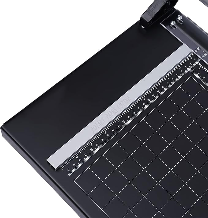 24 Inch Commercial Manual Precision Rotary Paper Trimmer Cutter,Heavy Duty,Smart Cut for Photo Paper, Film, Art Paper Jam, Office Paper, Thin Plastic Soft Board, PVC,Cutting Table 80x31.5cm-DeskLoop Office