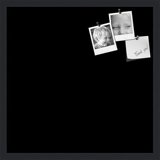 PinPix 22x22 Inch Cork Bulletin Board. This Decorative Framed Pin Board Comes with Solid Black Design and a Satin Black Frame. Ideal for Home Office Decor or Message Board (PinPix-622)-DeskLoop Office