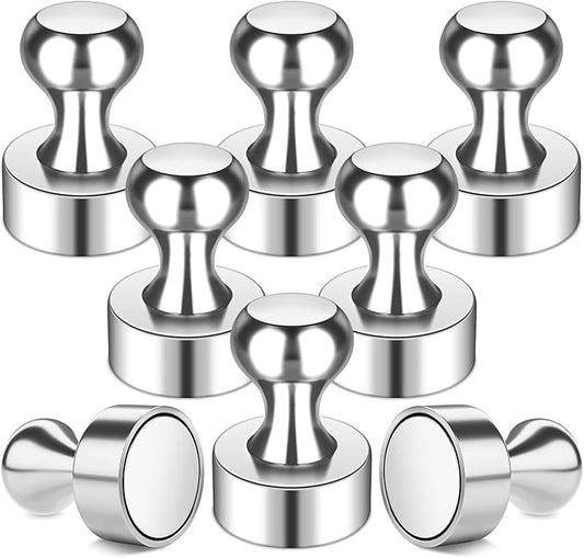 Grtard 8 Pack Magnetic Push Pins, Fridge Magnets for Whiteboard, Whiteboard Magnets Refrigerator Magnets, Small and Strong Push Pin Magnet for Office, School, Locker, and Map Magnet-DeskLoop Office