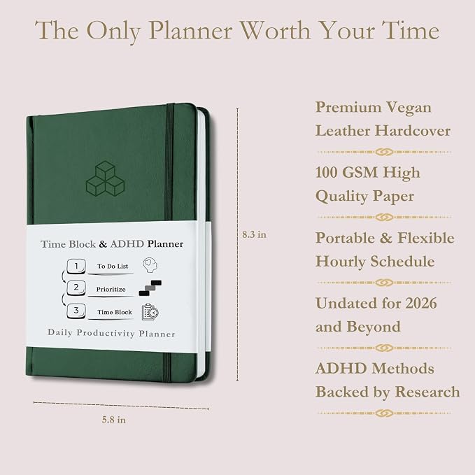 Time Blocking and ADHD Planner by Refine Days. 180 Undated Pages, To Do List - Image 8