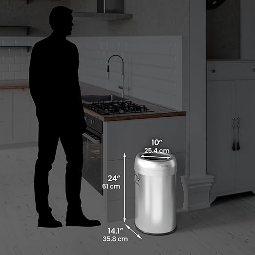 iTouchless 13 Gallon Dual-Deodorizer Trash Can and Recycle Bin Stainless Steel Commercial Grade, Large 10 Inch, Home, Restaurant, Restroom, Office, Open Top, Round-DeskLoop Office