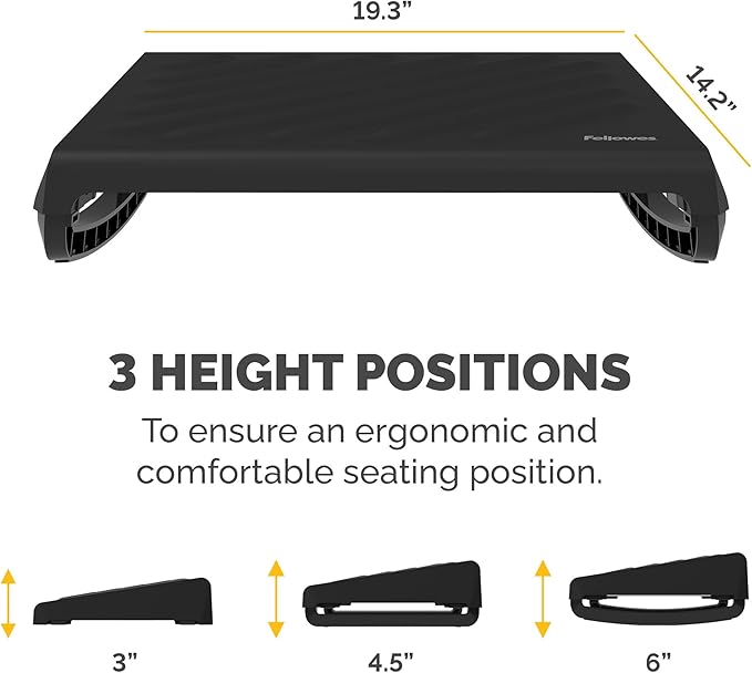 Fellowes Breyta Ergonomic Adjustable Foot Rest Black-DeskLoop Office