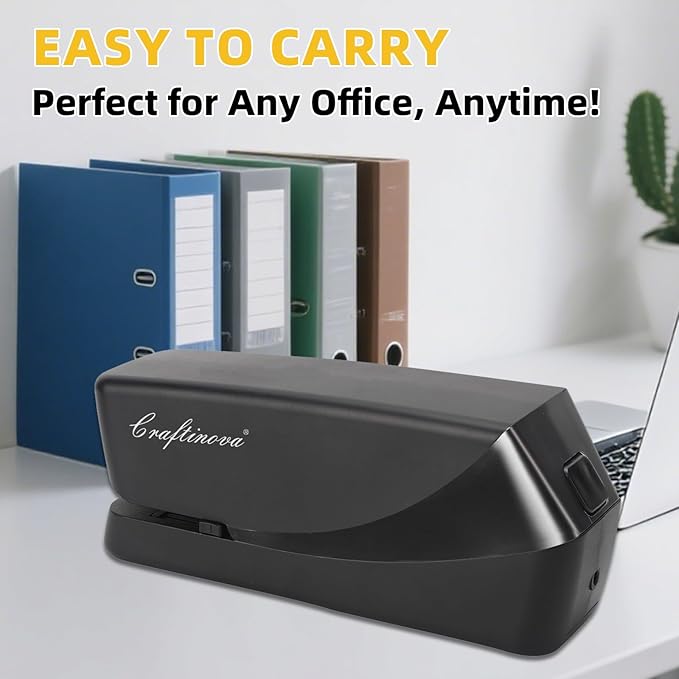 Electric Stapler,Automatic,Inclued 2000 Staples and 1 Staple Remover, Heavy Duty Can Store 210 Staples,AC or Battery Powered Stapler Heavy Duty, 25 Sheet Capacity.-DeskLoop Office