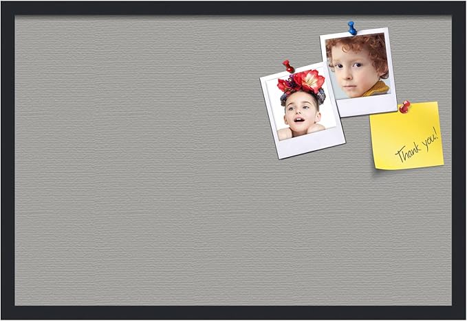 PinPix 30x20 Inch Cork Bulletin Board. This Decorative Framed Pin Board Comes with Dark Stone Design and a Satin Black Frame. Ideal for Home Office Decor or Message Board (PinPix-1808)-DeskLoop Office