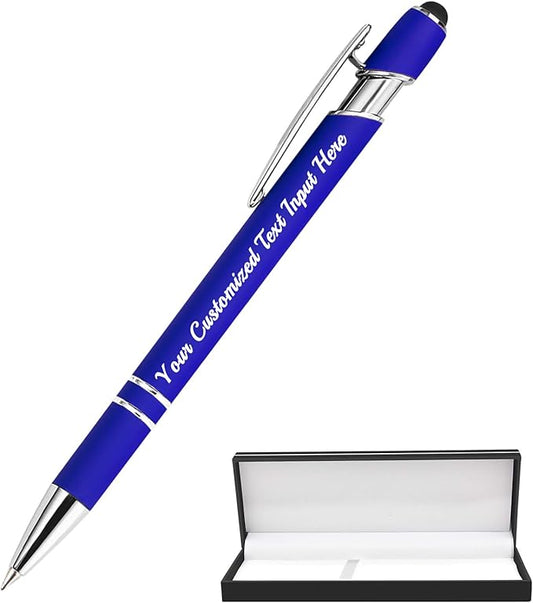 Personalized Ballpoint Pen 1pcs, Custom Pens Free Engraved Bulk with Name Logo, Soft Black Ink Stylus with Touch Metal Office, Gift for Anniversaries, Graduations, Birthdays-DeskLoop Office