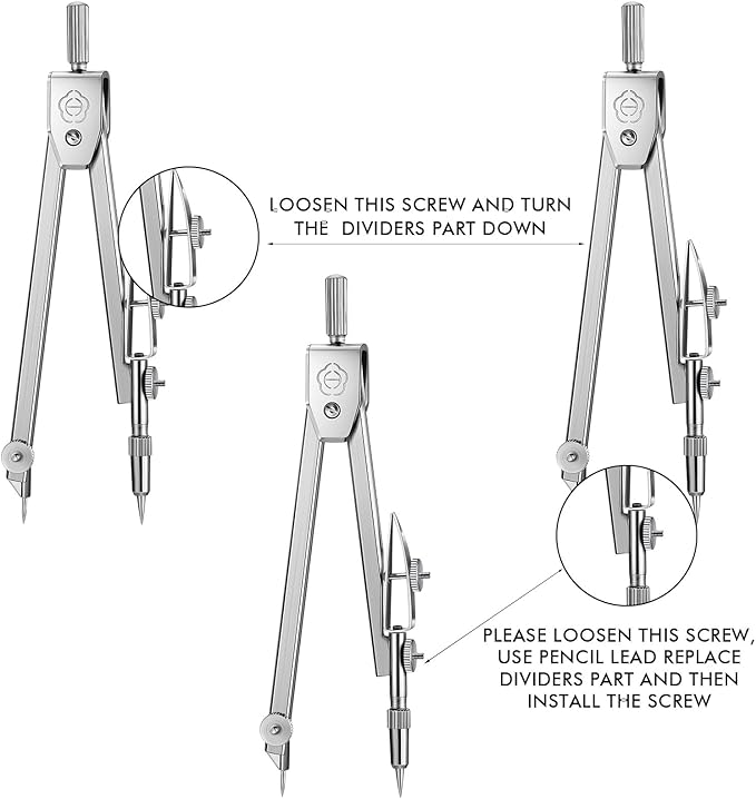 Zonon 12 Set Student Protractor and Compass Set, Student Geometry Math Set, Compass for Geometry and 180 Degree Math Protractor for Drawing Measuring School Office-DeskLoop Office