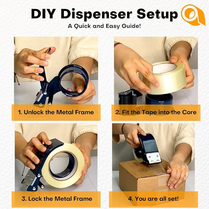 WOD Excell ET-266 Heavy Duty Metal Frame Filament Strapping Tape Dispenser: Fits 2 inch Wide, Blue-DeskLoop Office