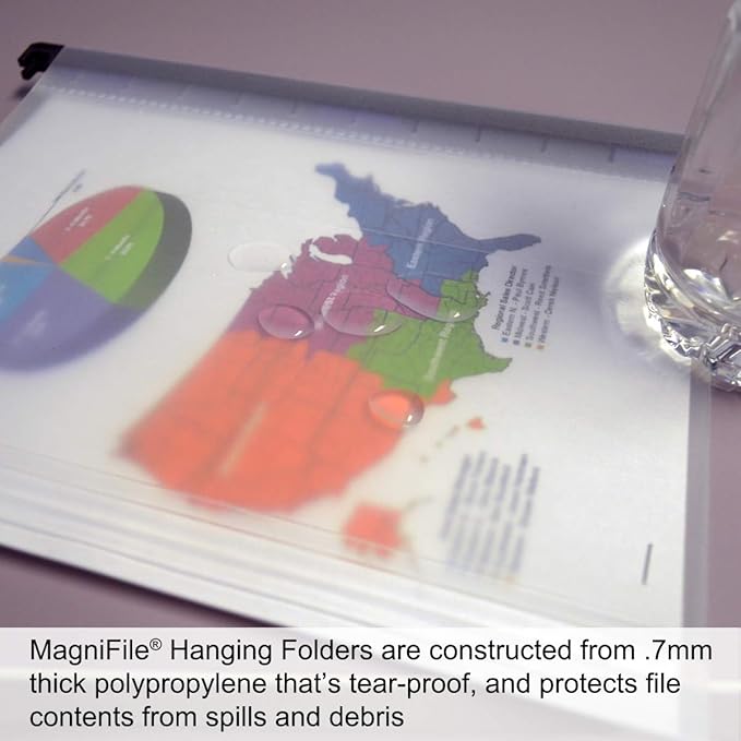 Ultimate Office MagniFile Hanging File Folders V- Bottom Letter Size with 11 inch Magnified Indexes That Double The Size of Your File Titles to Find Files Fast. (Set of 5 Frost)-DeskLoop Office