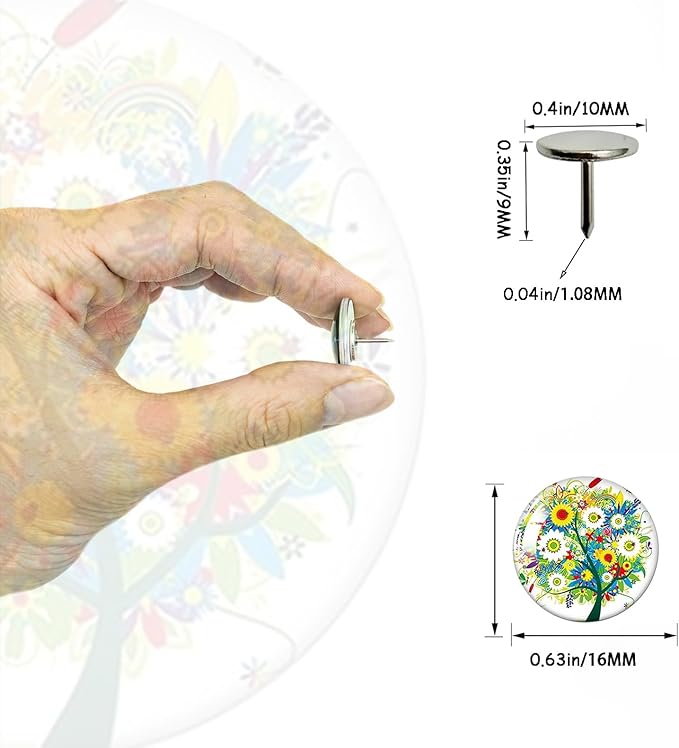 24Pcs Plants Push Pins Decorative Thumb Tacks Cute Office Decor for Cork Board Bulletin Board, Desk Accessories Aesthetic,Classroom,Home Decor(Tree)-DeskLoop Office