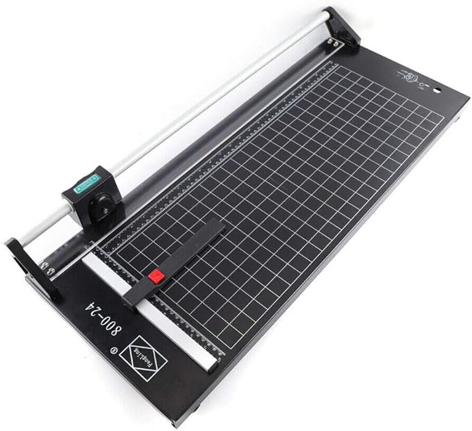 24 Inch Commercial Manual Precision Rotary Paper Trimmer Cutter,Heavy Duty,Smart Cut for Photo Paper, Film, Art Paper Jam, Office Paper, Thin Plastic Soft Board, PVC,Cutting Table 80x31.5cm-DeskLoop Office