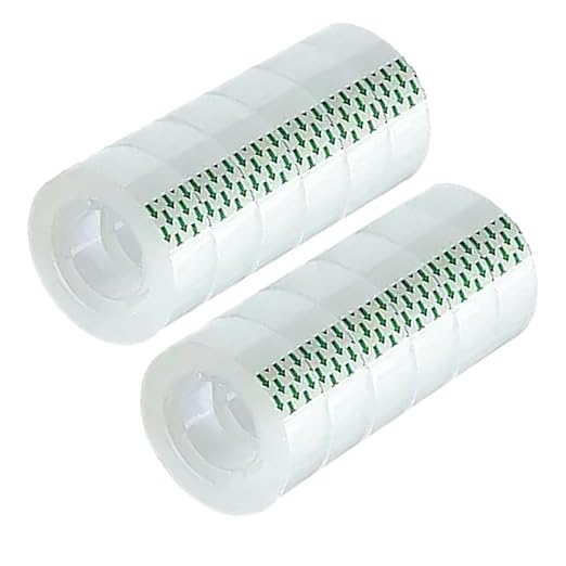 12 Rolls Transparent Tape Refills Rolls 3/4-Inch x 1000 inch, 1 inch Core, Clear Gift Wrapping Tape Refill Roll for Office, Home, School-DeskLoop Office