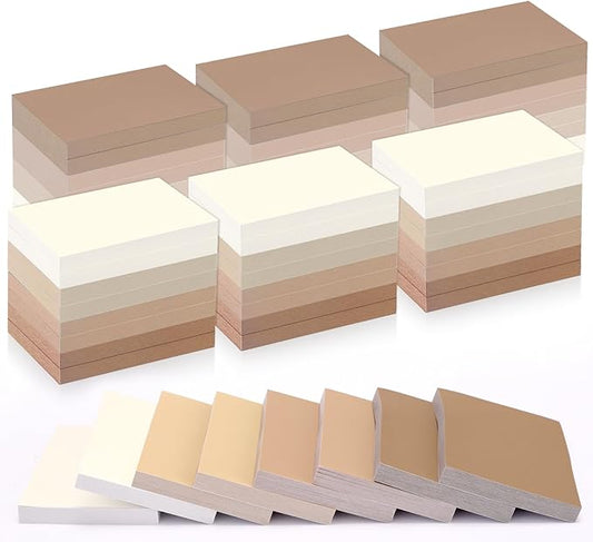 Fainne 60 Pads Sticky Notes Bulk 1.5 x 2 Inch Mini Self Stick Note Small Assorted Bright Colors Paper Memo for Office School Notebook Supplies 50 Sheets/pad (Simple Style,Khaki Series)-DeskLoop Office
