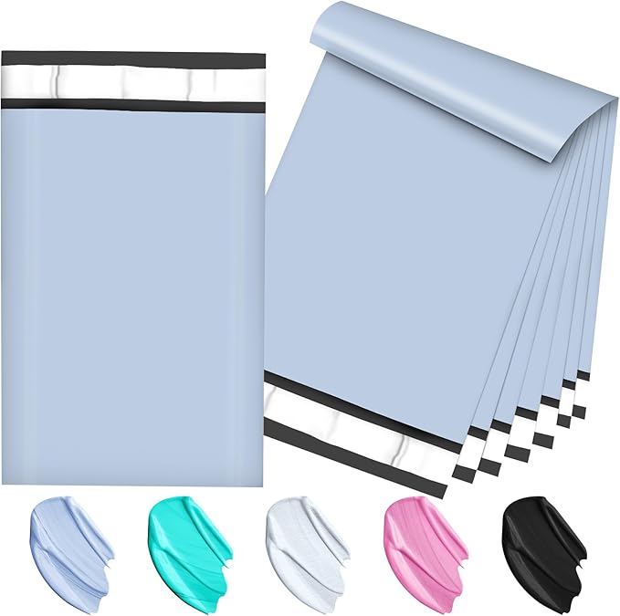 120PC Poly Mailers 6x9 Inch Light Blue Mailing Envelopes Bags Shipping Bags with Self Adhesive Waterproof and Tear-Proof Postal Bags-DeskLoop Office
