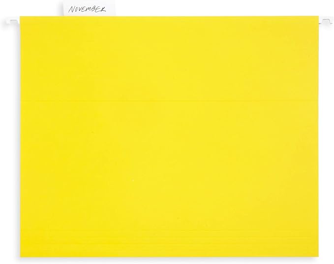 Blue Summit Supplies Hanging File Folders, 25 Reinforced Hang Folders, Designed for Home and Office Color Coded File Organization, Letter Size, Yellow, 25 Pack-DeskLoop Office