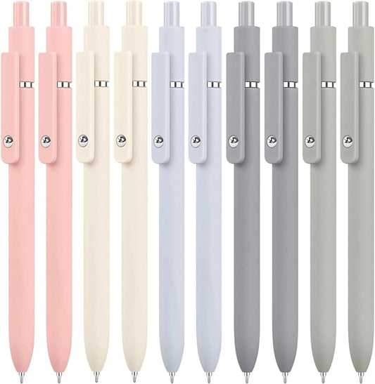 10PCS Gel Pens Black Ink Fine Point Pens With Smooth Writing, School Office Supplies, Christmas Anniversary Birthday Gifts for Men Women, Quick Dry Pens For Journaling, Nurse Aesthetic Pen (Morandi)-DeskLoop Office