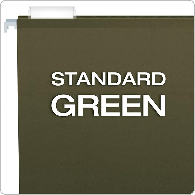 Pendaflex Hanging File Folders Letter Size - 100 Pack - 1/5 Cut Adjustable Tabs - Green Bulk File Folders with Tabs 8.5 X 11 Inches-DeskLoop Office