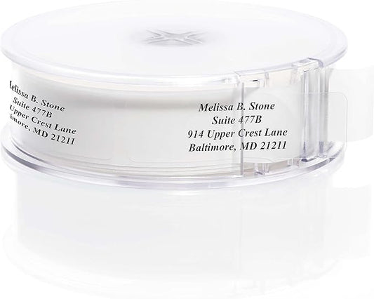 Clear Personalized Return Address Labels with Elegant Dispenser - Roll of 500 Custom See Through Transparent Stickers-DeskLoop Office