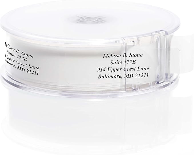 Clear Personalized Return Address Labels with Elegant Dispenser - Roll of 250 Custom See Through Transparent Stickers-DeskLoop Office
