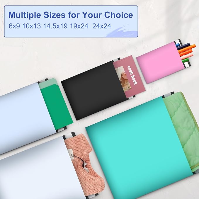 Poly Mailers 14.5x19, Large Poly Mailers 100 Pack, Shipping Mailers with Self Seal Adhesive, Waterproof and Tear-Proof Mailers Poly Bags for Small Business (Light Blue)-DeskLoop Office