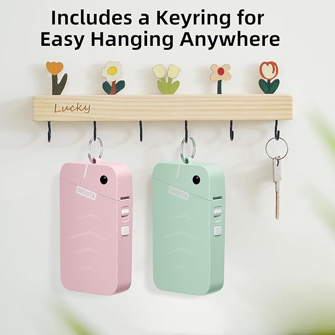 ORGSTA S001 Label Maker Machine with Tape, Portable Bluetooth Label Maker for Home and Office Organization, Thermal Label Printer Mini Sticker Maker with Multiple Templates, Pink-DeskLoop Office