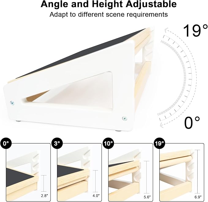 WOOD CITY Foot Rest for Under Desk at Work, 3 Heights Adjustable Footrest with Silicone Surface, 2 in 1 Foot Stool Improve Posture, Reduce Fatigue & Pain, Ideal for Home/Office/Gaming (Natural-White)-DeskLoop Office
