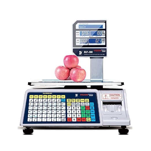 VisionTechShop DLP-300 Label Printing Scale Pole Display, 30/60lbs Capacity, 0.01/0.02lbs, NTEP Legal for Trade-DeskLoop Office