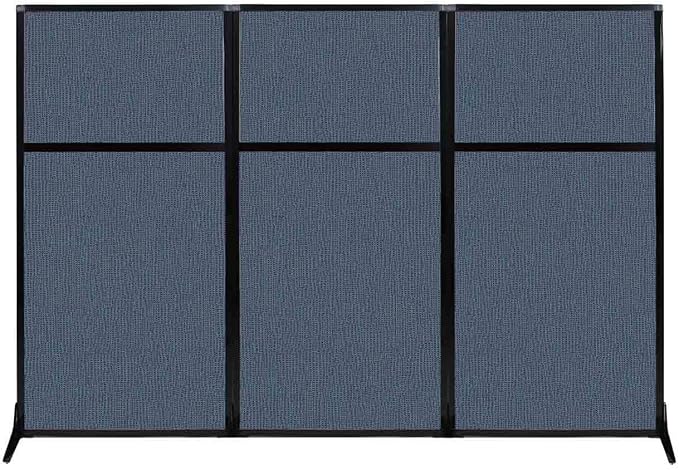Versare Workstation Partition | Portable Wall Divider | Modern Office Cubicle | Free Standing Privacy Screen | Flexible Work Space | 99" x 70" Ocean Fabric Panels-DeskLoop Office