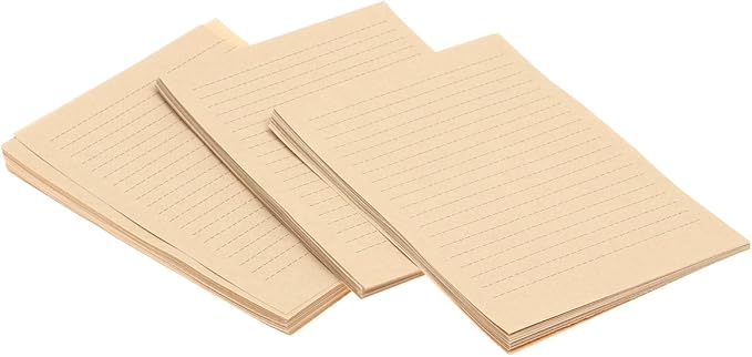 100Pcs Vintage Kraft A5 Lined Letter Paper Retro Writing Paper for Home Office Stationary1-DeskLoop Office