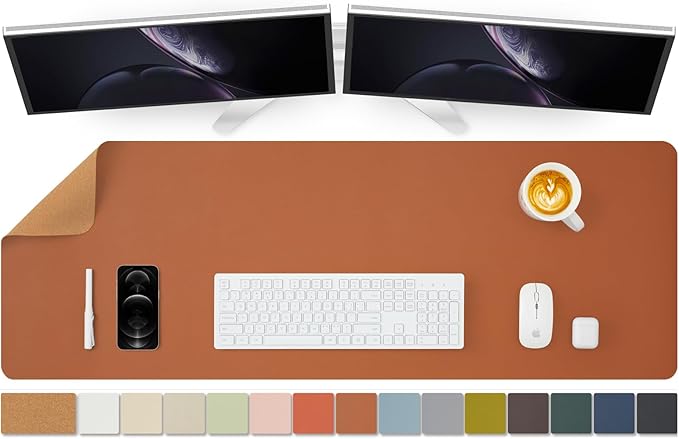 Large Cork Desk Mat - 47.2"x 17" Desk Pad for Office and Home - Ideal for Large Mouse Pad and Desk Mats on Top of Desks(Brown)-DeskLoop Office