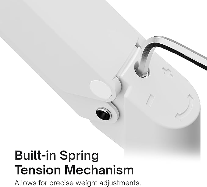 Pixio PS1S Wave White Single Monitor Arm Stand Desk Mount - Fits up to 32 inches Monitors and up to 19.8lbs. VESA Compatibility and Integrated Cable Management-DeskLoop Office