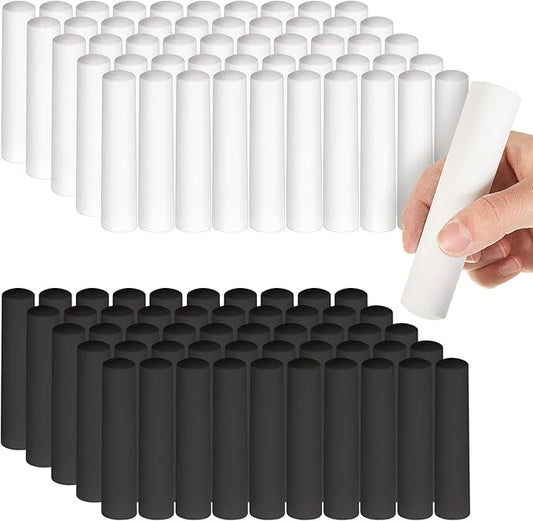 100 Pcs Sidewalk Chalk for Kids Jumbo Black White Washable Non Toxic Chalk for Classroom Outdoor Fun Creativity Art Play Painting on Chalkboard Playground Blackboard Easter Party-DeskLoop Office