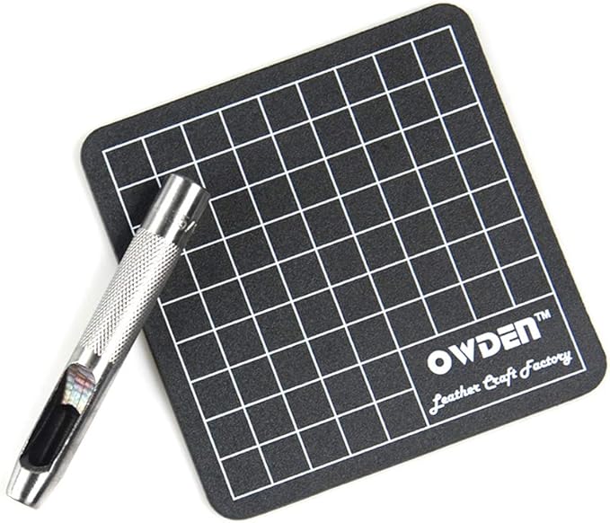 9 Pieces Hollow Punch Set (1/8"-1/2") with A Free Cutting MAT, Leather Hole Punch Set-DeskLoop Office