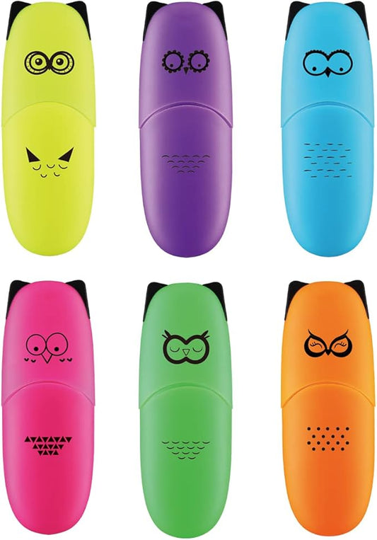 6 pieces Cute highlighters Bird Design Kawaii Stuffs Mini Highlighters Pen Neon Color Chisel Tip Gift Highlighter Marker - stocking stuffers - gift for kids-DeskLoop Office