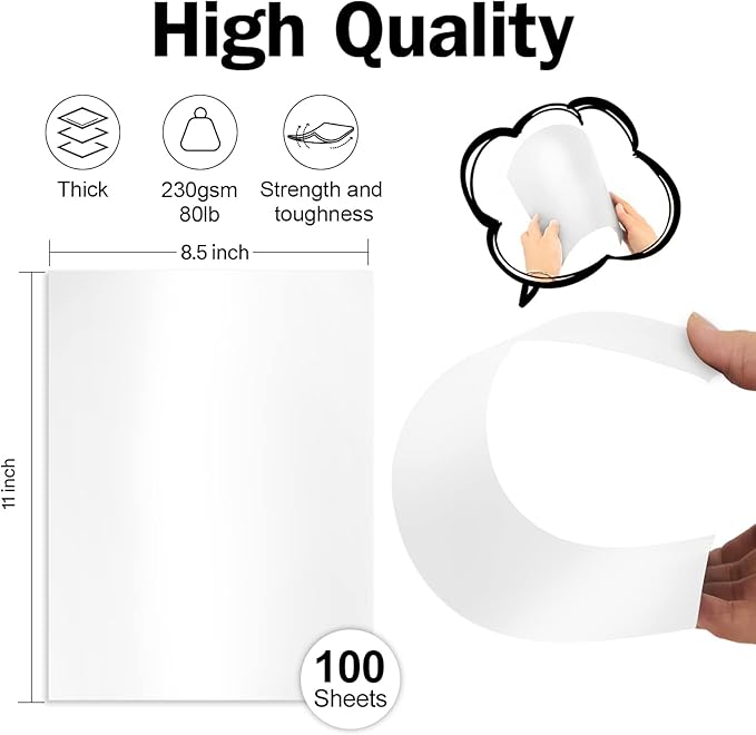 100 Sheets White Shimmer Cardstock 8.5 x 11 Certificate Paper, Goefun 80lb Pearlescent Paper for Invitations, Certificates, Crafts, DIY Cards-DeskLoop Office