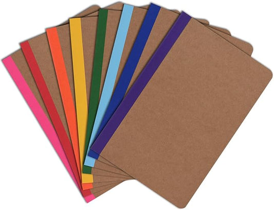 ZCZN 8 Pack Colorful Lined Notebooks Bulk, A5 Journals with 8 Colors, 60 Pages/30 Sheets, 8.3x5.5 Inch, College Ruled Paper, Travel Writing Journal Notebooks for Work,School(8 pack,8 colors-lined)-DeskLoop Office