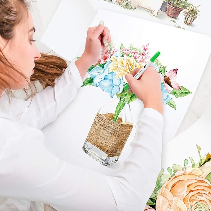 Soucolor Teacher Appreciation Gifts, College Graduation Gifts, 36 Colors Dual Tip Art Brush Markers Pens for Adult Coloring Books Kids Note taking Planner Lettering Drawing Preppy School Stuff-DeskLoop Office