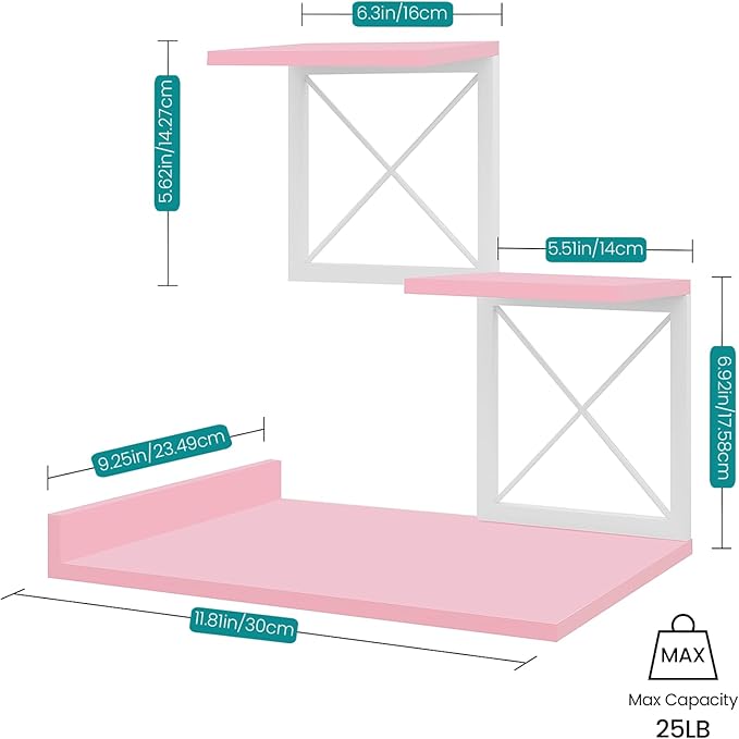 ELITEROO Desktop Shelf, Aesthetic Desk Organizer Table Top Mini Bookshelf, 3 Tier Wooden Desk Supplies Organizers and Storage Stand Cubicle Accessories for Women Office, Pink-DeskLoop Office